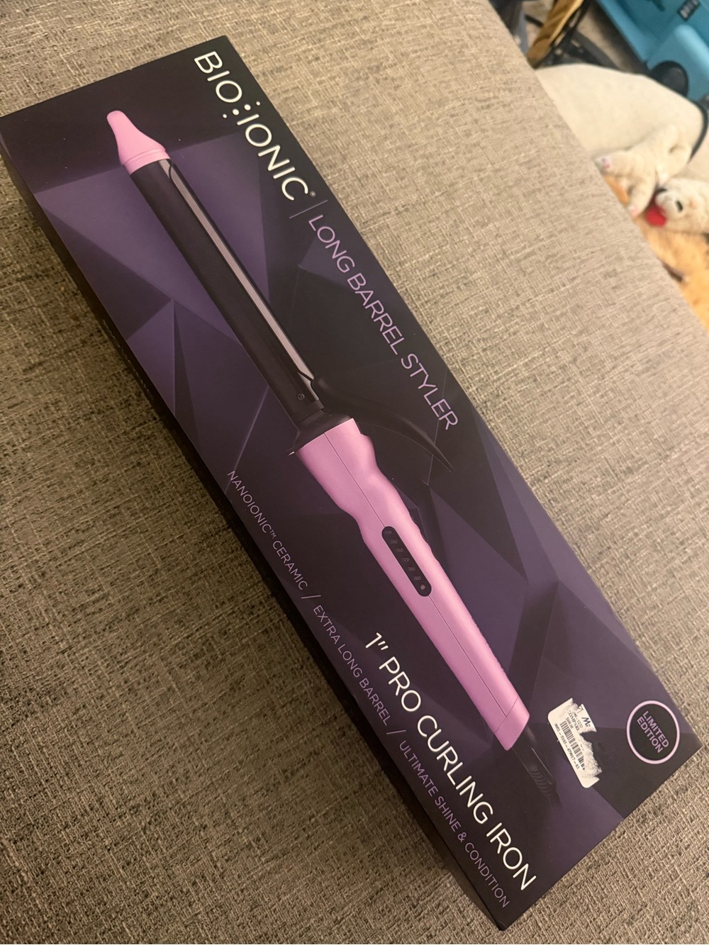 Bio Ionic Long Barrel Styler 1” Pro Curling Iron - Pink & Black